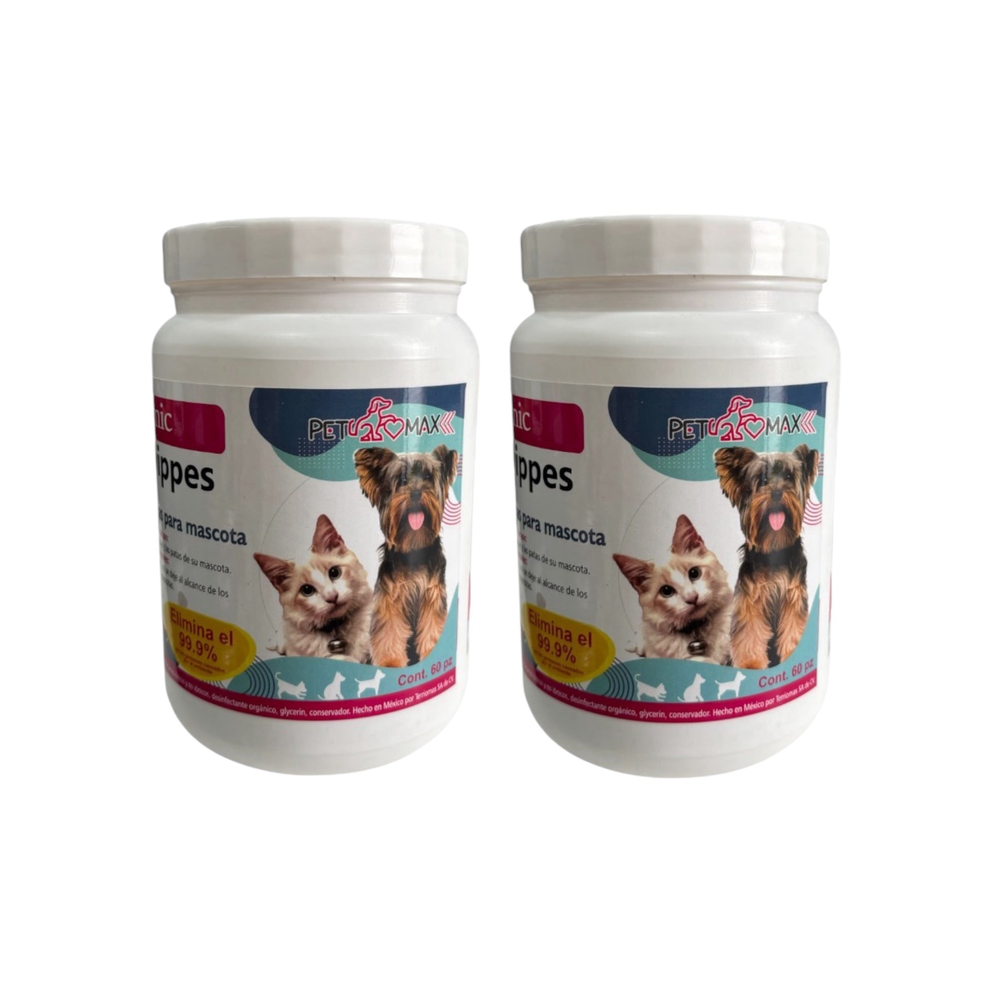 PACK TOALLITAS HIGIÉNICAS PARA MASCOTA (PERRO Y GATO) 2 BOTES