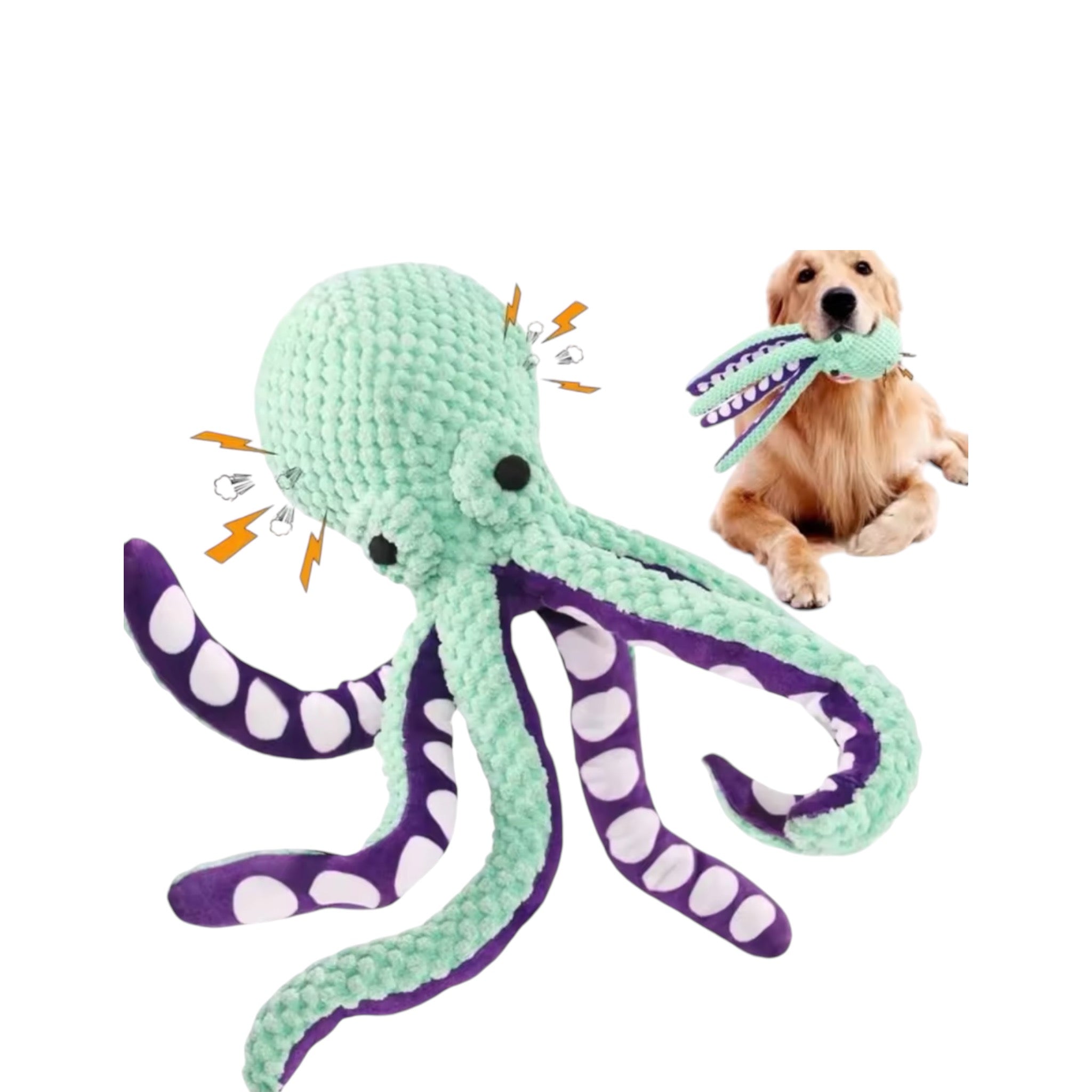 PULPO DE PELUCHE PARA PERRO JUGUETE INTERACTIVO CON SONIDO